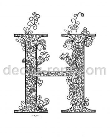 Personal Initial H. (Indian Ink, Paper).